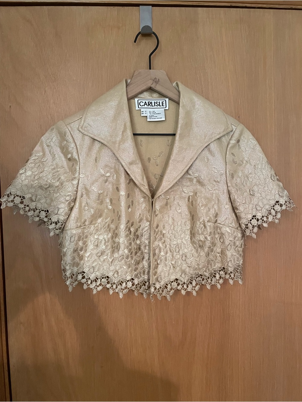 Vintage Linen Carlisle Decorative Cropped Shrug Size XS
